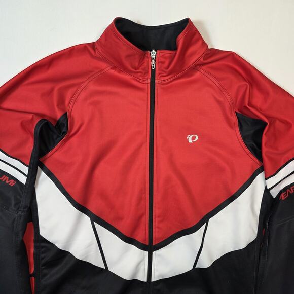 PEARL IZUMI Elite Cycling Soft Shell LTD Red/Black Mens Large Zip Pocket - Picture 3 of 13